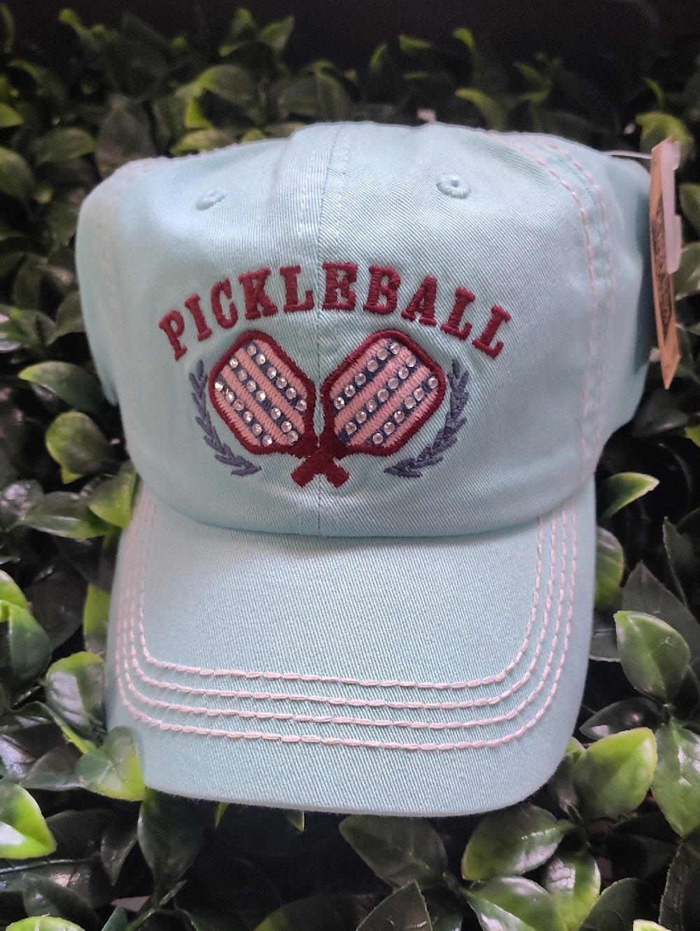 Light Teal Pickleball Embroidered Women's Cap